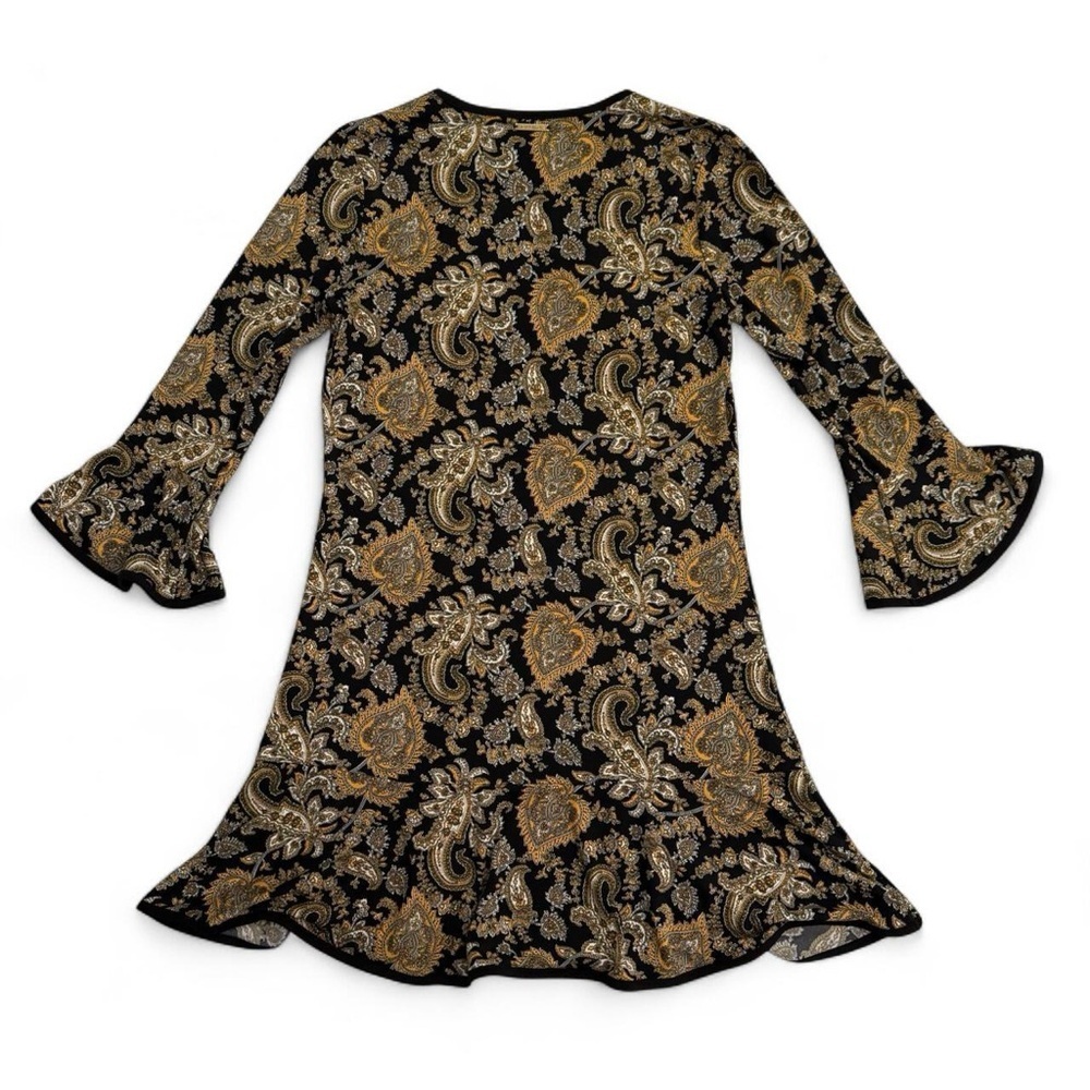Boho Print Bell Sleeve Flare Dress - Picture 6 of 6